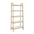 Shelf Bookcase Off White Natural Wood