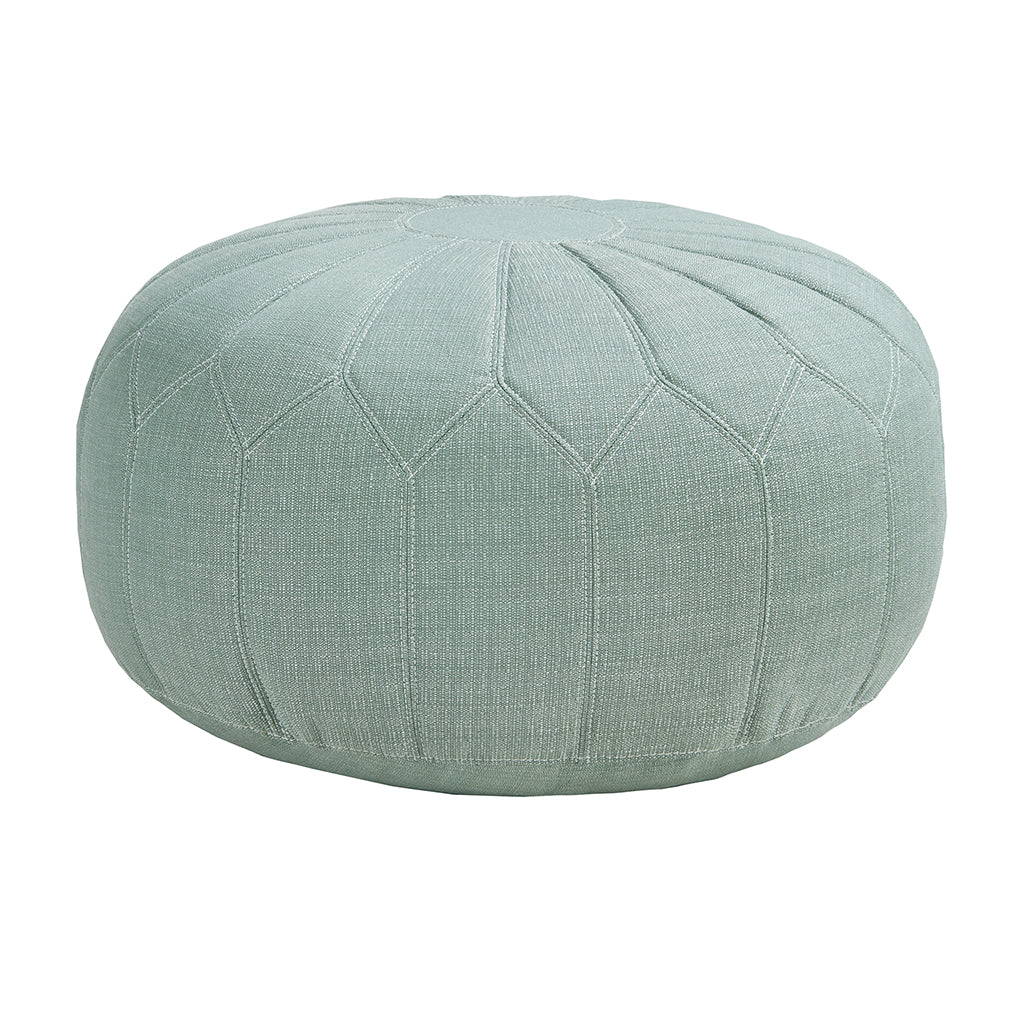 Only Supportbuyer Kelsey Round Pouf Ottoman Seaweed Green Solid Wood