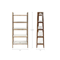 Shelf Bookcase Off White Pecan Wood