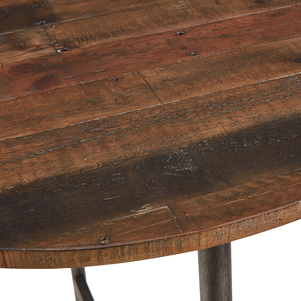 Round Bar Table Light Brown Wood