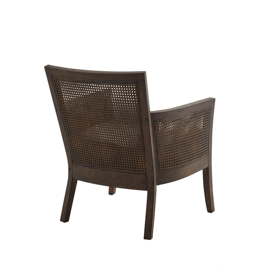 Cane Armchair Tan Espresso Polyester