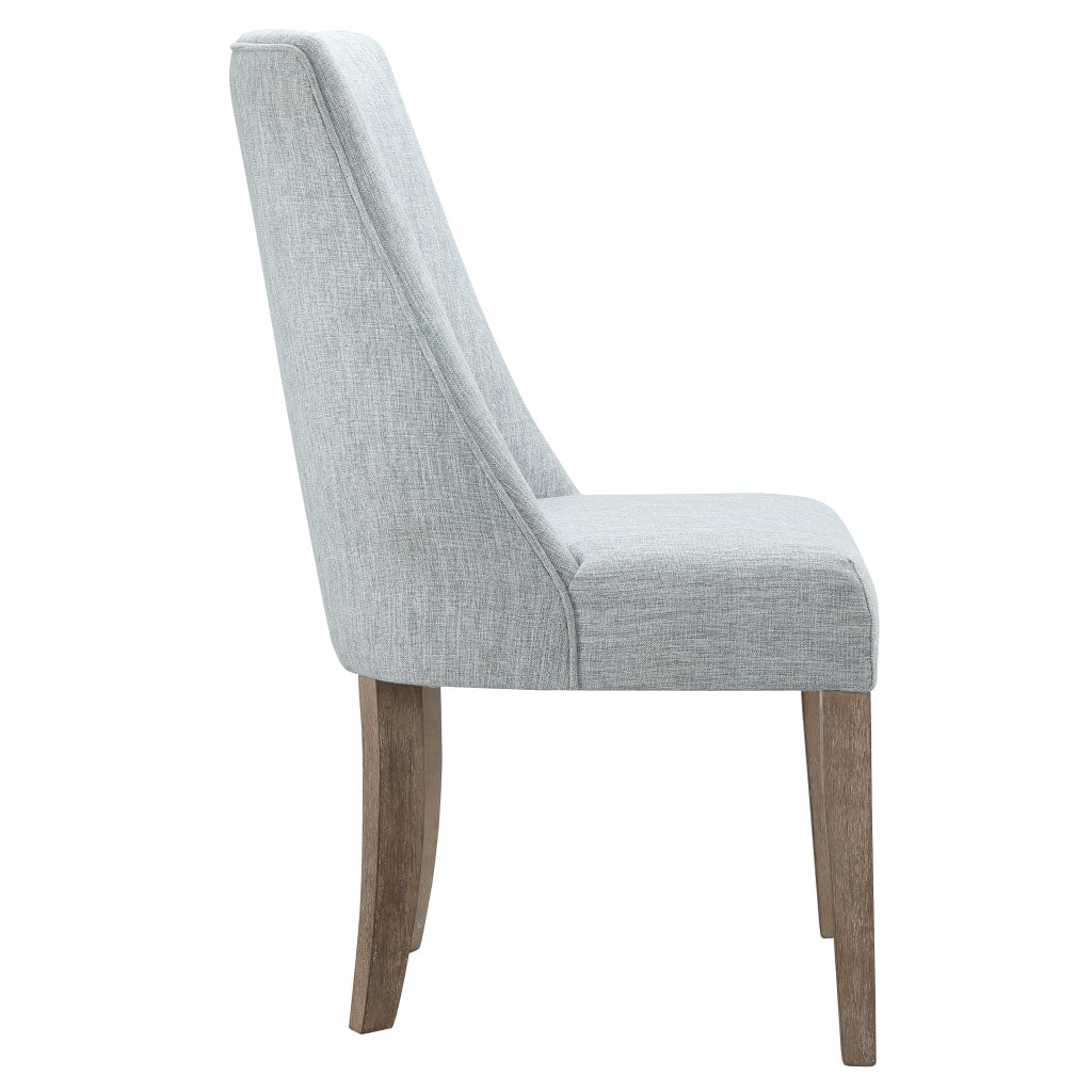 Upholstered Dining Chair Set Of 2 Light Blue Polyester