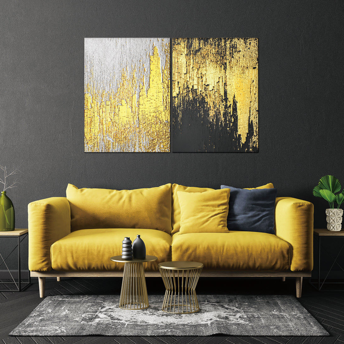 Oppidan Home "Divine Opposition" 23.6"H X 17"W X2 Multicolor Acrylic