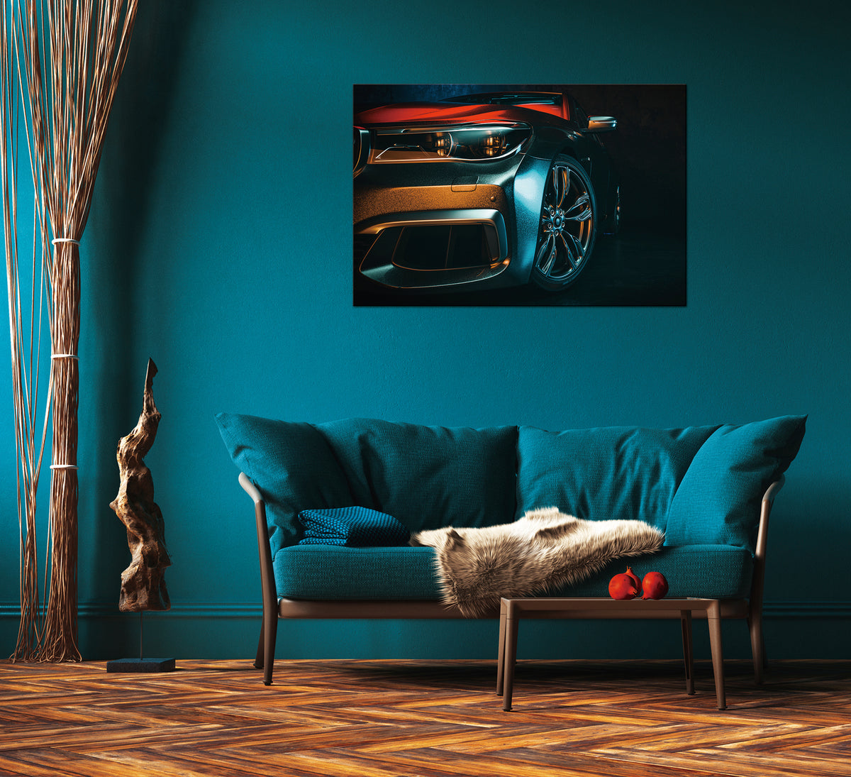 Oppidan Home "Midnight Sedan" Acrylic Wall Art 32"H X 48"W Multicolor Acrylic