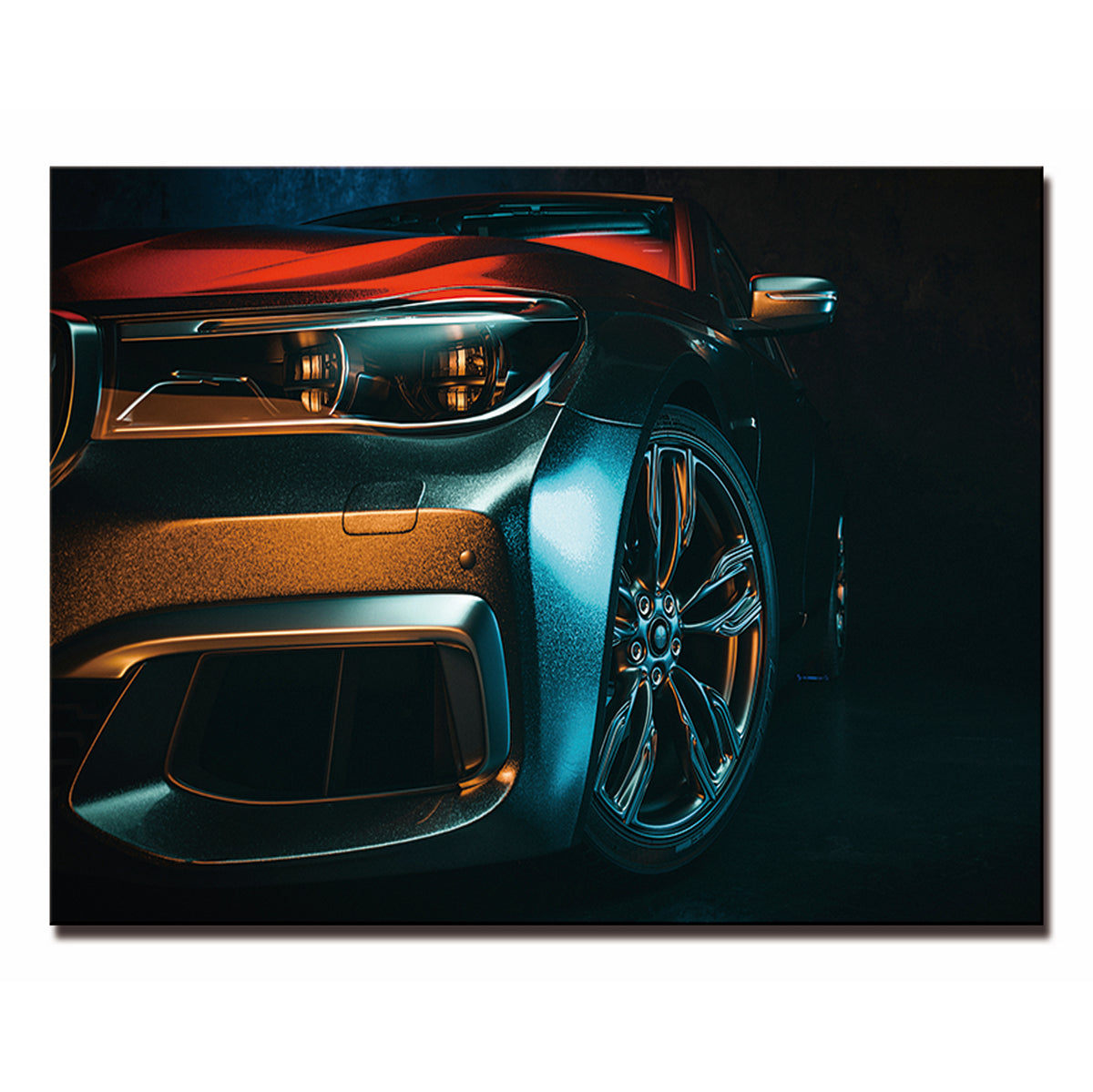 Oppidan Home "Midnight Sedan" Acrylic Wall Art 32"H X 48"W Multicolor Acrylic