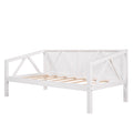 Twin Size Daybed, Wood Slat Support, White White Solid Wood