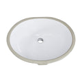 White Oval Undermount Bathroom Sink With Overflow White Ceramic