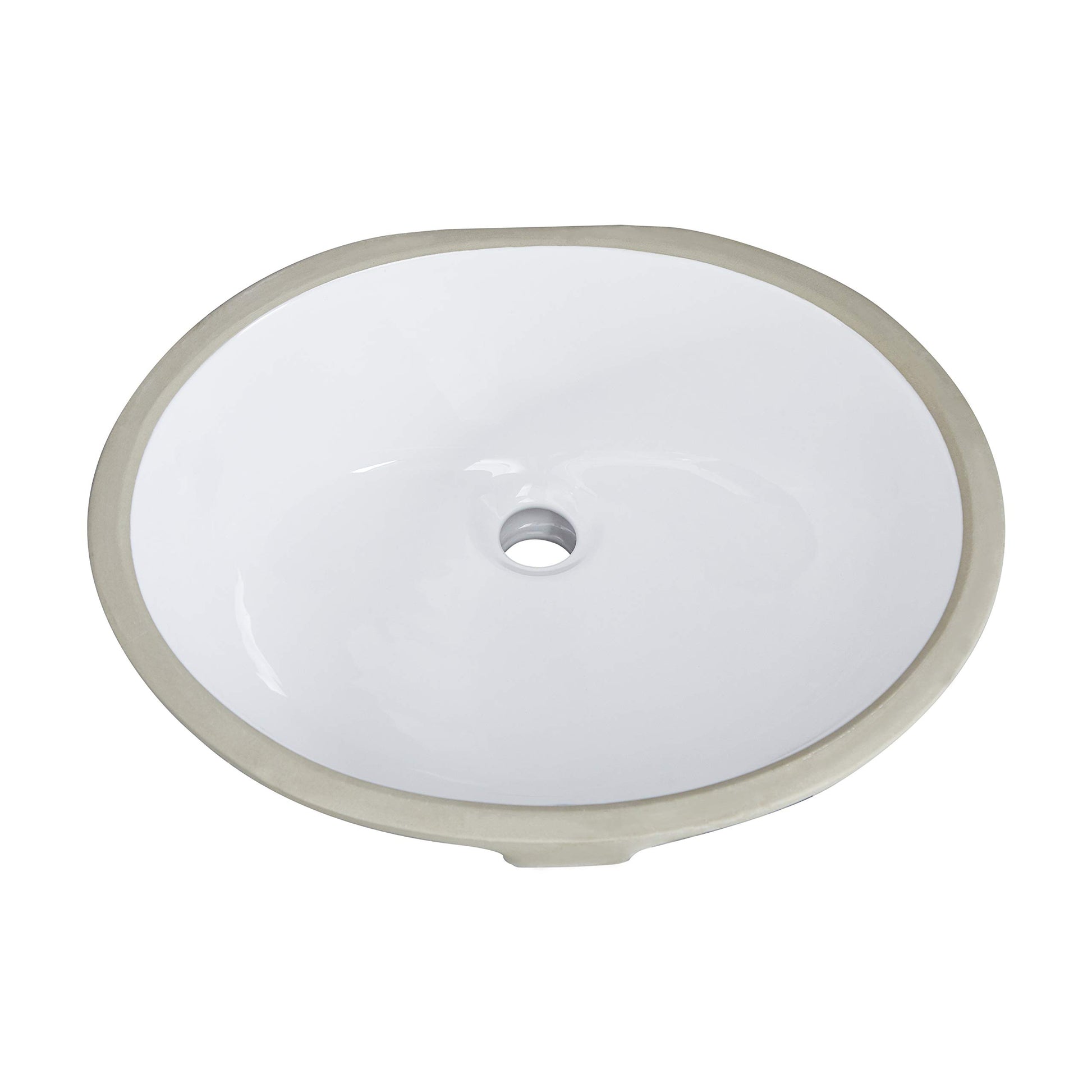 White Oval Undermount Bathroom Sink With Overflow White Ceramic