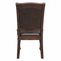 Traditional Style Dining Room Table W Leaf 2X Armchairs And 4X Side Chairs Dining 7Pc Set Brown Cherry Finish Upholstered Seat Wooden Furniture Wood Wood Brown Mix Seats 6 Wood Dining Room Extendable Traditional Double Pedestal Rectangular Dining Table