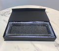 Ambrose Exquisite Tea, Sugar, Coffee Canisters With Tray In Crushed Diamond Glass In Gift Box Black Glass