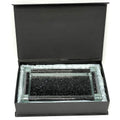 Ambrose Exquisite Medium Glass Tray In Gift Box Black Glass