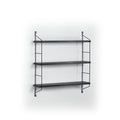 Floating Wall Decor Wall Mounted Rustic Decorative Hanging 3 Tier Metal Bracket Shelf For Books And Collectibles, Black Black Black Solid Wood