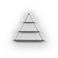 Moset Floating Wall Decor Wall Mounted Rustic Decorative Hanging Metal Bracket Triangle Shelf For Books, Walnut Chrome Walnut Solid Wood