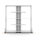 Furnish Home Store Kipp Wood Frame Etagere Open Back 6 Shelves Bookcase Industrial Bookshelf For Office And Living Rooms Modern Bookcases Large Bookshelf Organizer, Walnut White Walnut Solid Wood
