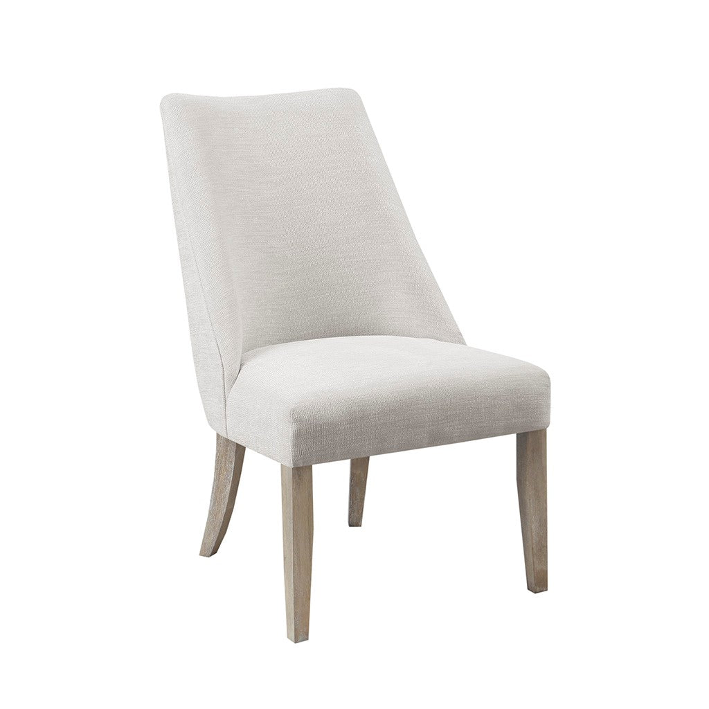Upholstered Dining Chair Set Of 2 Ivory Polyester