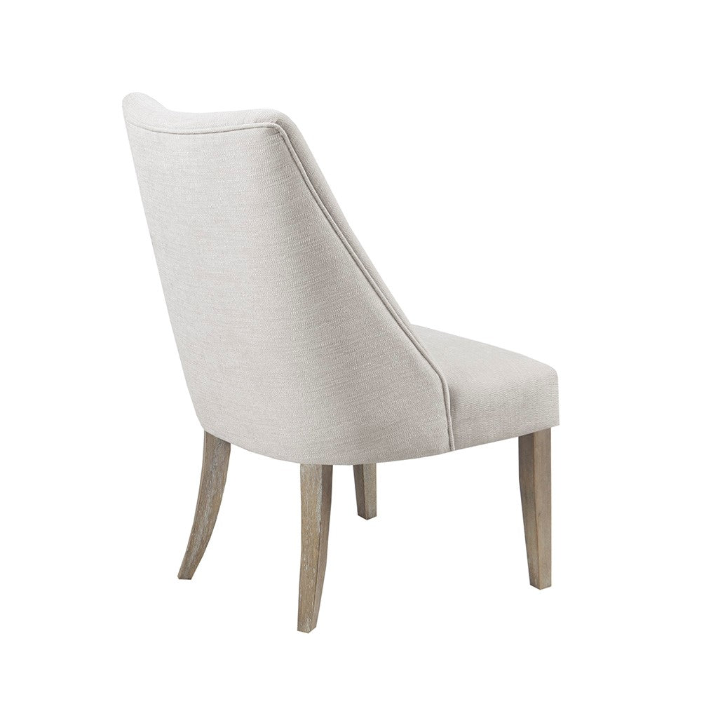 Upholstered Dining Chair Set Of 2 Ivory Polyester