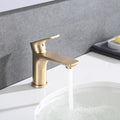 Single Handle Lavatory Basin Sink Faucet Brushed Gold Brass