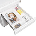 3 Drawer Mobile File Cabinet With Lock, Office Storage Filing Cabinet For Legal Letter Size, Pre Assembled Metal File Cabinet Except Wheels Under Desk White Mobile File Cabinets 3 4 Drawers White Office Mobile Metal
