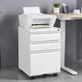 3 Drawer Mobile File Cabinet With Lock, Office Storage Filing Cabinet For Legal Letter Size, Pre Assembled Metal File Cabinet Except Wheels Under Desk White Mobile File Cabinets 3 4 Drawers White Office Mobile Metal