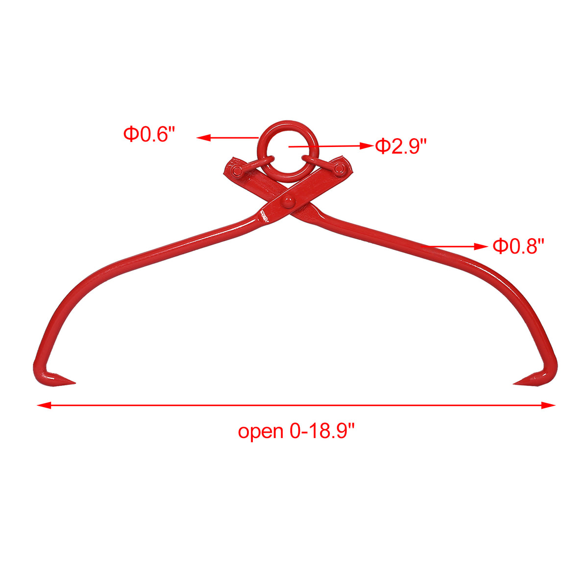 Skidding Tongs With Ring 16Inch Red Carbon Steel