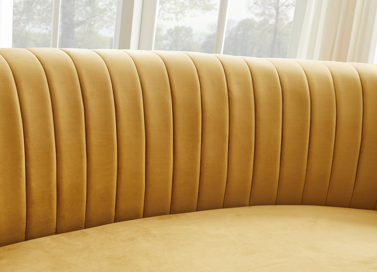 Gold Velvet Curved Sofa Gold Velvet