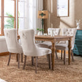 Nikki Collection Modern, High End Tufted Solid Wood Contemporary Velvet Upholstered Dining Chair With Wood Legs Trim 2 Pcs Set,Beige, Sw2001Bg Beige Dining Room American Design Dining Chairs Rubberwood Foam Velvet