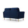 3 Piece Velvet Living Room Sofa Sets, 2 Piece Accent Chair And One 2 Seat Sofa For Small Living Space Navy Blue Blue Foam Velvet