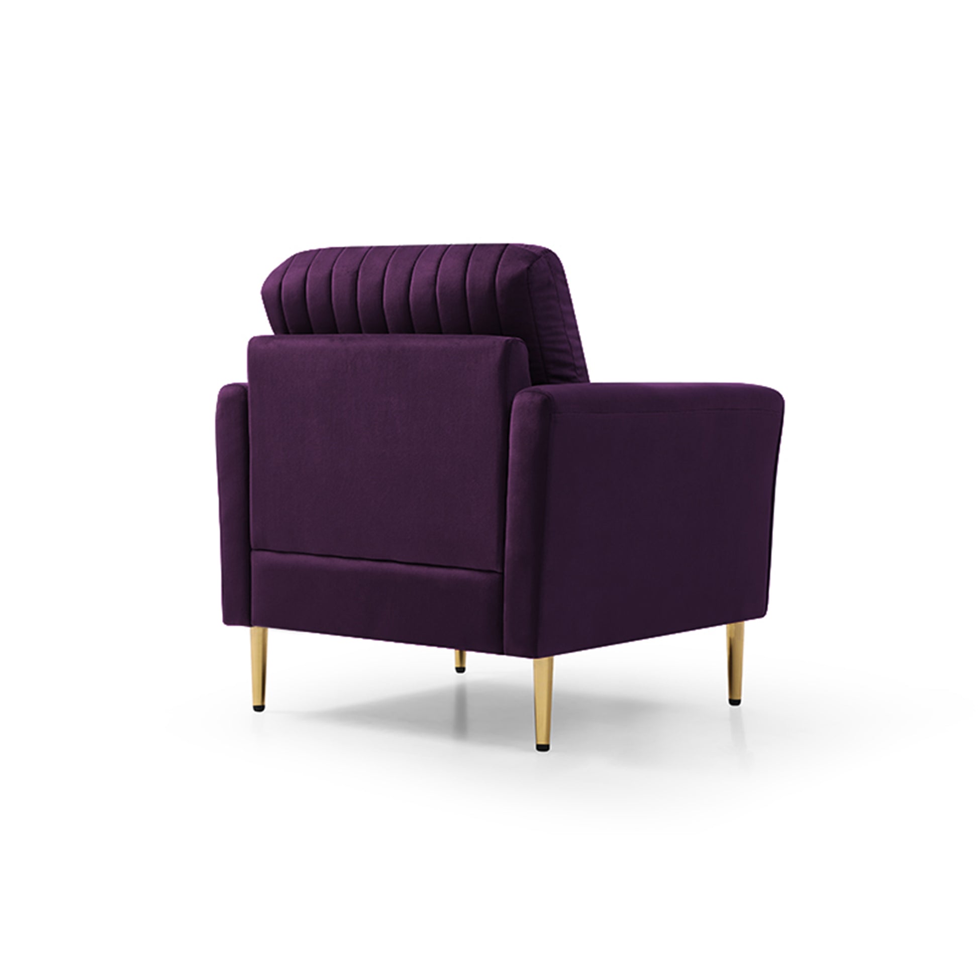 Mid Century Modern Sectional Sofa Set, Couch Sets For Living Room 3 Pieces, 2 Piece Fabric Arm Chair And 1 Piece Loveseat Set For Living Room, Purple Velvet Purple Foam Velvet 4 Seat