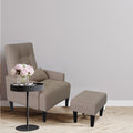 Redde Boo Brown Living Room Sofa Single Chair And Ottoman, Modern Multi Function Fabric Living Room Sofa Lounge Chair Bed And Stool.Soft Leisure Single Chair Adjustable Into 5 Angles With Sofa Bed Gray Modern Foam Fabric