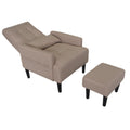 Redde Boo Brown Living Room Sofa Single Chair And Ottoman, Modern Multi Function Fabric Living Room Sofa Lounge Chair Bed And Stool.Soft Leisure Single Chair Adjustable Into 5 Angles With Sofa Bed Gray Modern Foam Fabric