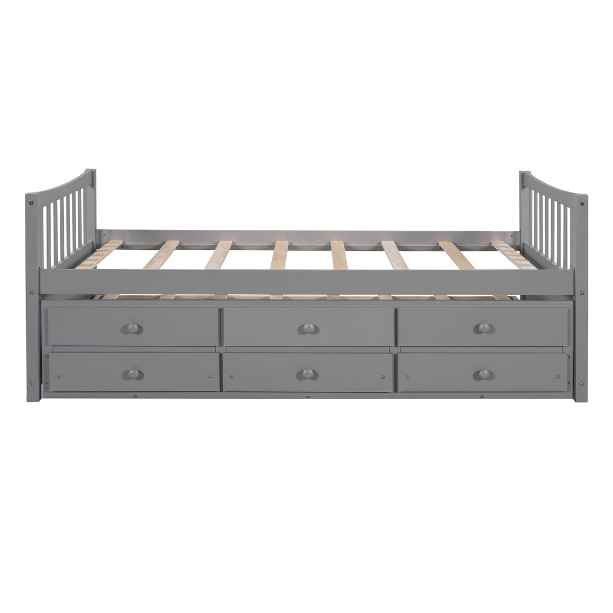 Daybed With Trundle And Drawers, Twin Size, Gray Old Sku: Lp0000141Eaa Gray Solid Wood
