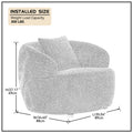 360 Swivel Mid Century Modern Curved Sofa, 1 Seat Cloud Couch Boucle Sofa Fabric Couch, Orange Orange Upholstered 1 Seat