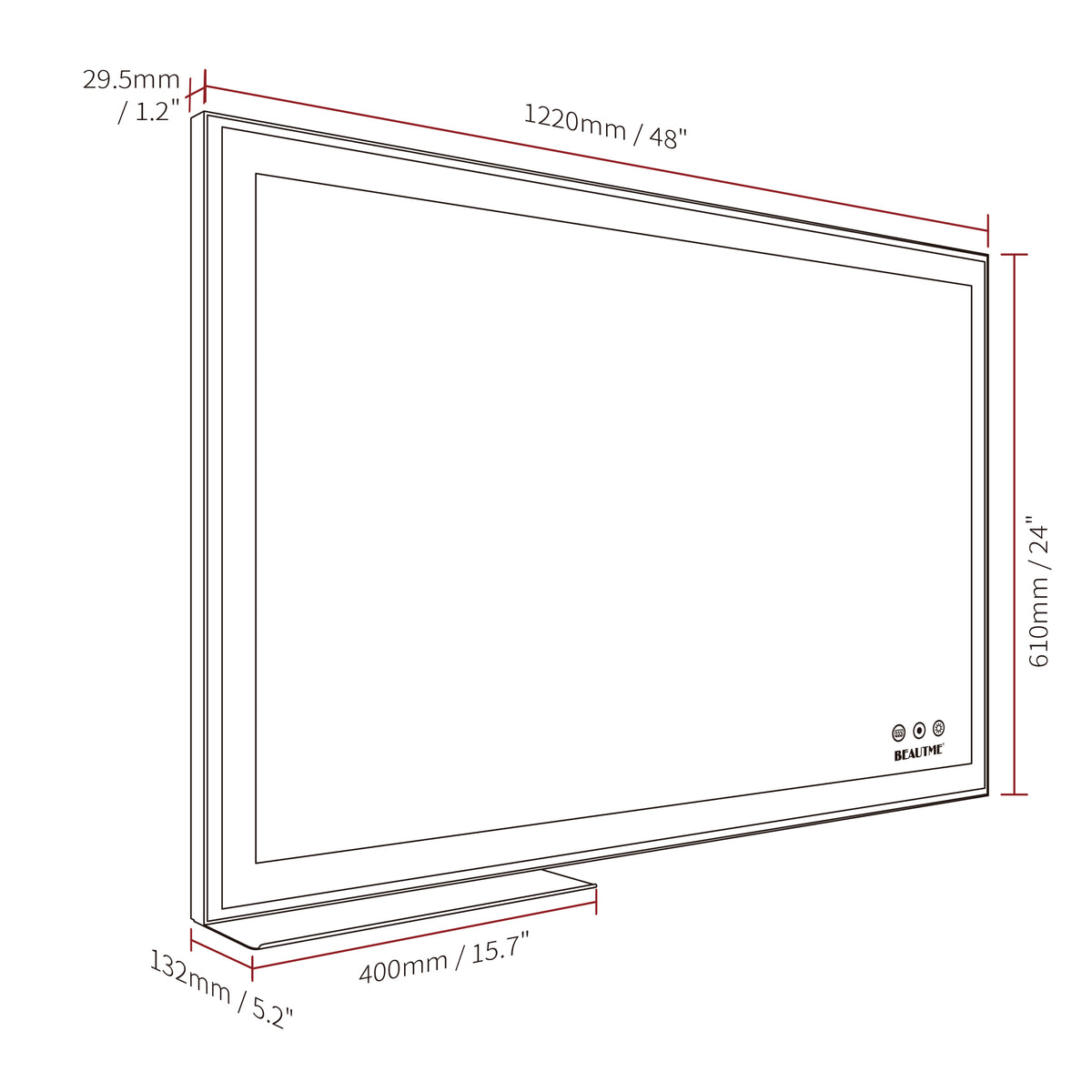 48X24 Inch Led Bathroom Vanity Mirror Wall Mounted Adjustable White Warm Natural Lights Anti Fog Touch Switch With Memory Modern Smart Large Bathroom Mirrors Silver Aluminium