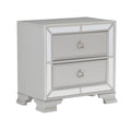 Modern Traditional Style 1Pc Nightstand Of 2 Drawers Embossed Textural Fronts Silver Finish Bed Side Table Silver 2 Drawers Bedroom Modern,Traditional Wood