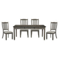 Casual Dining Two Tone Finish Dining Table Of 6 Drawers Rectangular Shape Wooden Furniture Multicolor Dining Room Wood
