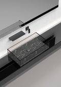Waterfall Bathroom Sink Faucet Matte Black Brass