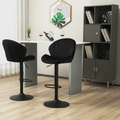 Bar Stools Set Of 2 Adjustable Barstools With Back And Footrest, Counter Height Bar Chairs For Kitchen, Pub Black Black Foam Fabric