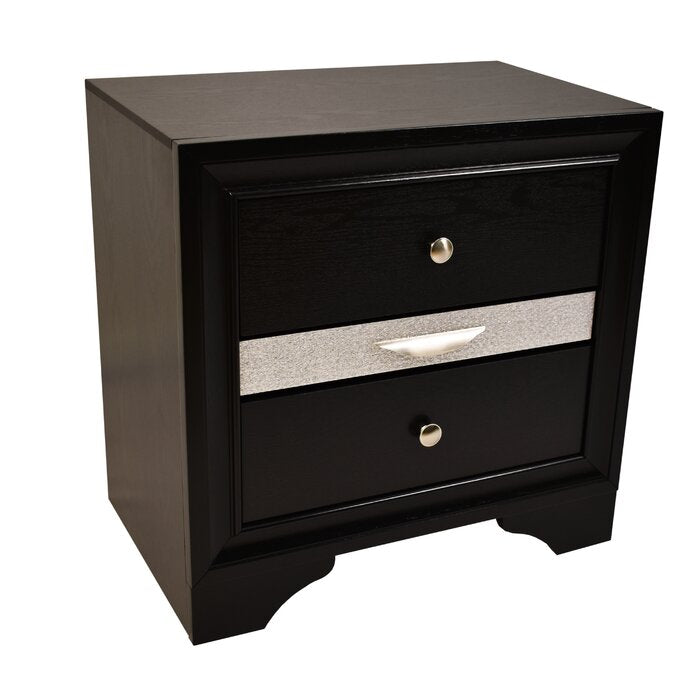 Traditional King 5 Pc Storage Bedroom Set In Black Made With Wood Box Spring Not Required King Black Wood 5 Piece Set Bedroom Bed Included,Chest Included,Dresser Included,Mirror Included,Nightstand