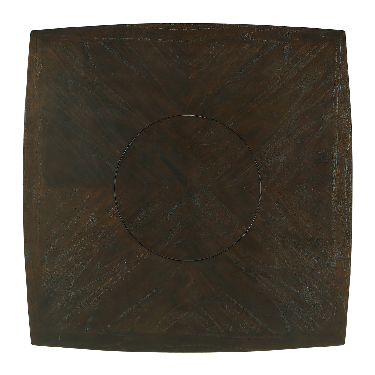 Dark Brown Finish Counter Height Table With Lazy Susan Lower Display Shelf And 6X Counter Height Chairs Contemporary Dining 7Pc Set Wooden Furniture Wood Wood Brown Mix Wood Dining Room Dining Table With Chair Wood