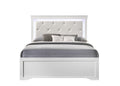 Full 5 Pc Tufted Upholstery Led Bedroom Set Made With Wood In White Box Spring Required Full White Wood 5 Piece Set Bedroom Bed Included,Chest Included,Dresser Included,Mirror Included,Nightstand