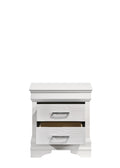 Brooklyn Modern Style 2 Drawer Nightstand Made With Wood In White White 2 Drawers Bedside Cabinet Bedroom Modern Acacia Drawers White Upholstered Wood