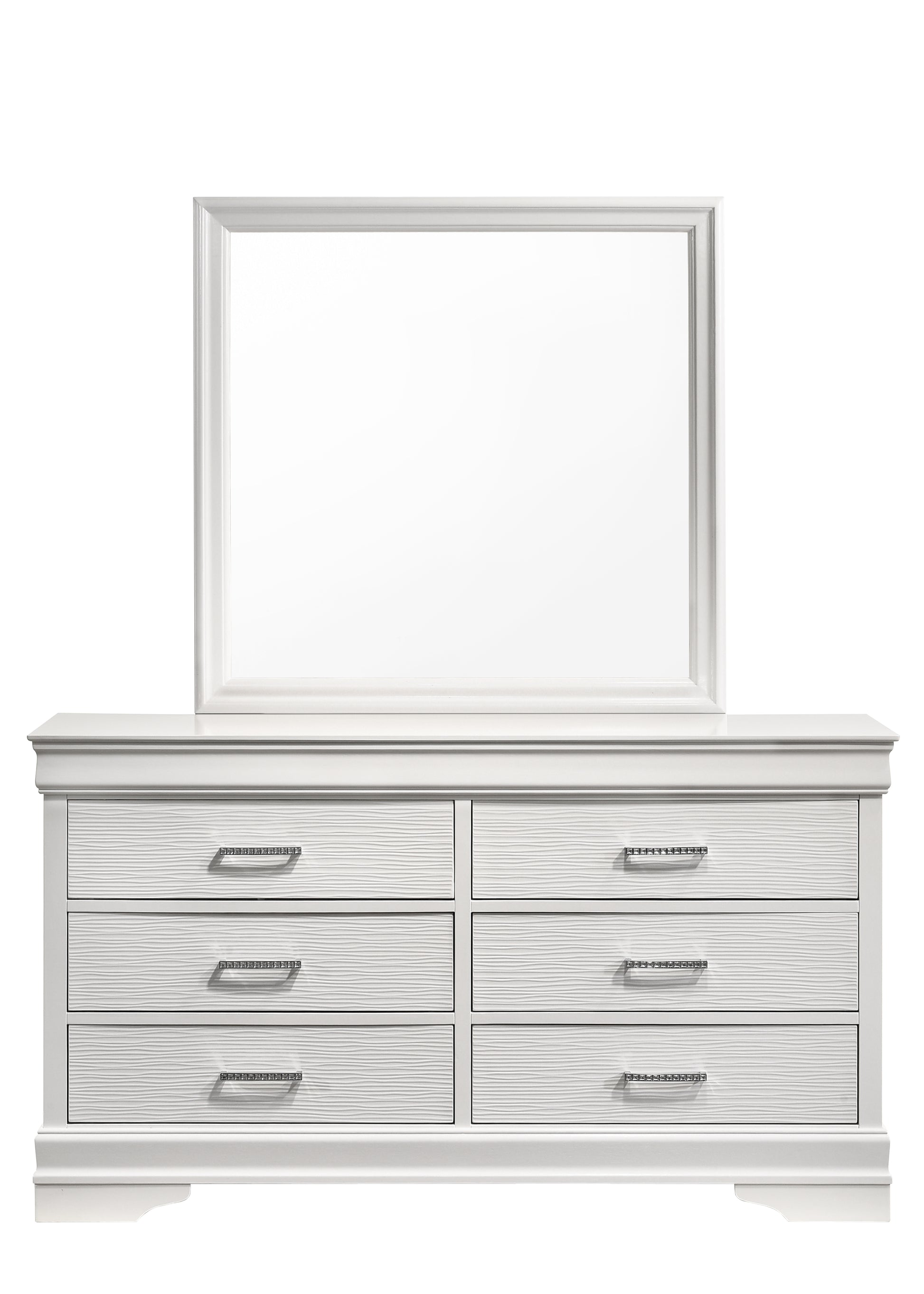 Queen 5 Pc Tufted Upholstery Led Bedroom Set Made With Wood In White Box Spring Required Queen White Wood 5 Piece Set Bedroom Bed Included,Chest Included,Dresser Included,Mirror Included,Nightstand
