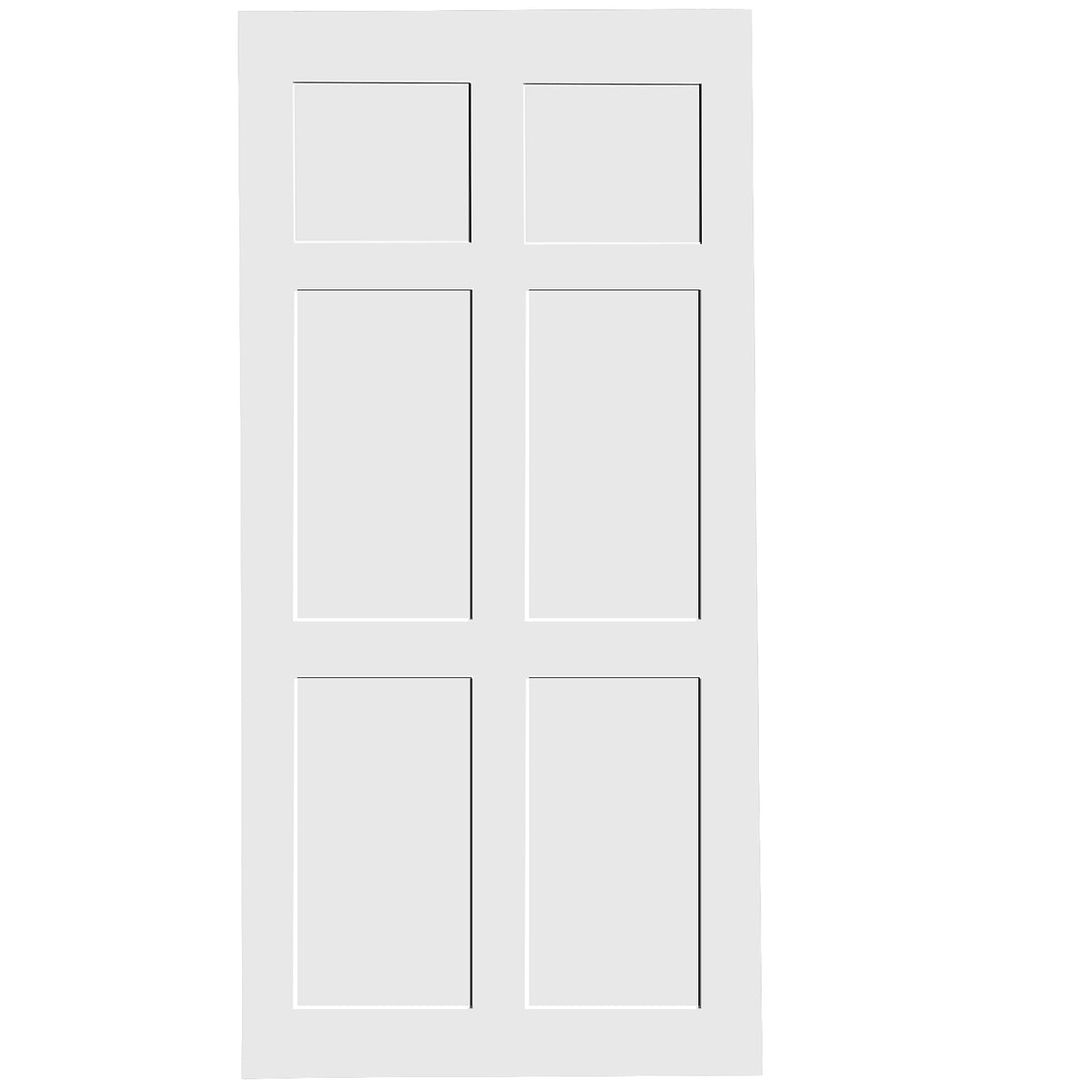 24" X 80" Six Paneled Real Primed Door Slab 6.6Ft Barn Door Sliding Hardware Adjustable Floor Guider Pull Handle, Diy Unfinished Paneled Door, Modern Interior Barn Door, Water Proof White Mdf