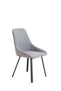 Dining Chairs Set Of 2, Upholstered Side Chairs, Adjustable Kitchen Chairs Accent Chair Cushion Upholstered Seat With Metal Legs For Living Room Grey Grey Foam Metal