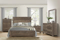 Rustic Brown Finish 1Pc Eastern King Size Bed Panel Headboard Footboard Wooden Bedroom Furniture King Rustic Brown Bedroom Wood
