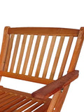 Foldable Patio Dining Set, 4 Folding Chairs, Indoor And Outdoor Universal, Teak Teak Solid Wood