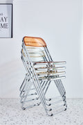Yellow Clear Transparent Folding Chair Chair Pc Plastic Living Room Seat Zdy Huang 2 Yellow Steel