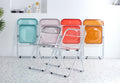 Yellow Clear Transparent Folding Chair Chair Pc Plastic Living Room Seat Zdy Huang 2 Yellow Steel