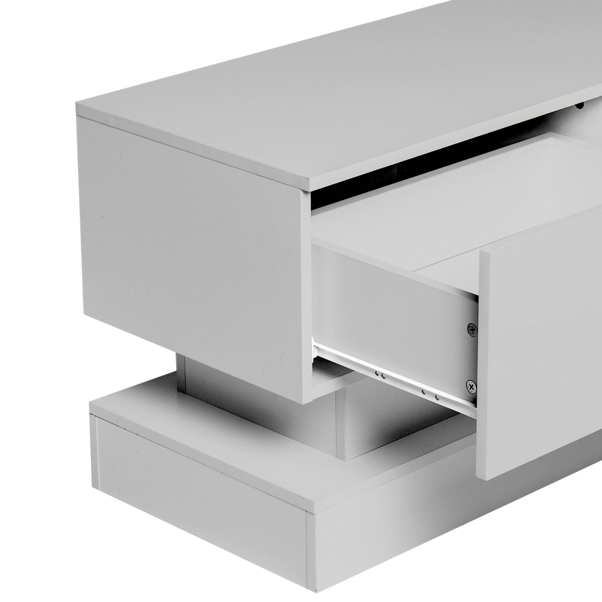 51.18Inch White Morden Tv Stand With Led Lights,High Glossy Front Tv Cabinet,Can Be Assembled In Lounge Room, Living Room Or Bedroom,Color:White White Primary Living Space 50 Inches 50 59 Inches Classic 55 Inches Foam Particle Board