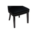 Erica 2 Piece Wood Legs Dinning Chair Finish With Velvet Fabric In Black Acacia Wood Black Primary Living Space Wipe Clean Transitional Accent Chairs Acacia Tufted Back Solid Wood Mdf Wood